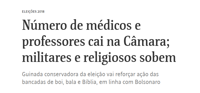 Renovação do Congresso amplia “bancada do boi e da Bíblia”
