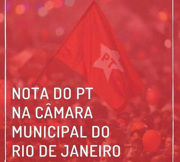 Nota do PT na Câmara Municipal do Rio de Janeiro sobre investigação de Crivella